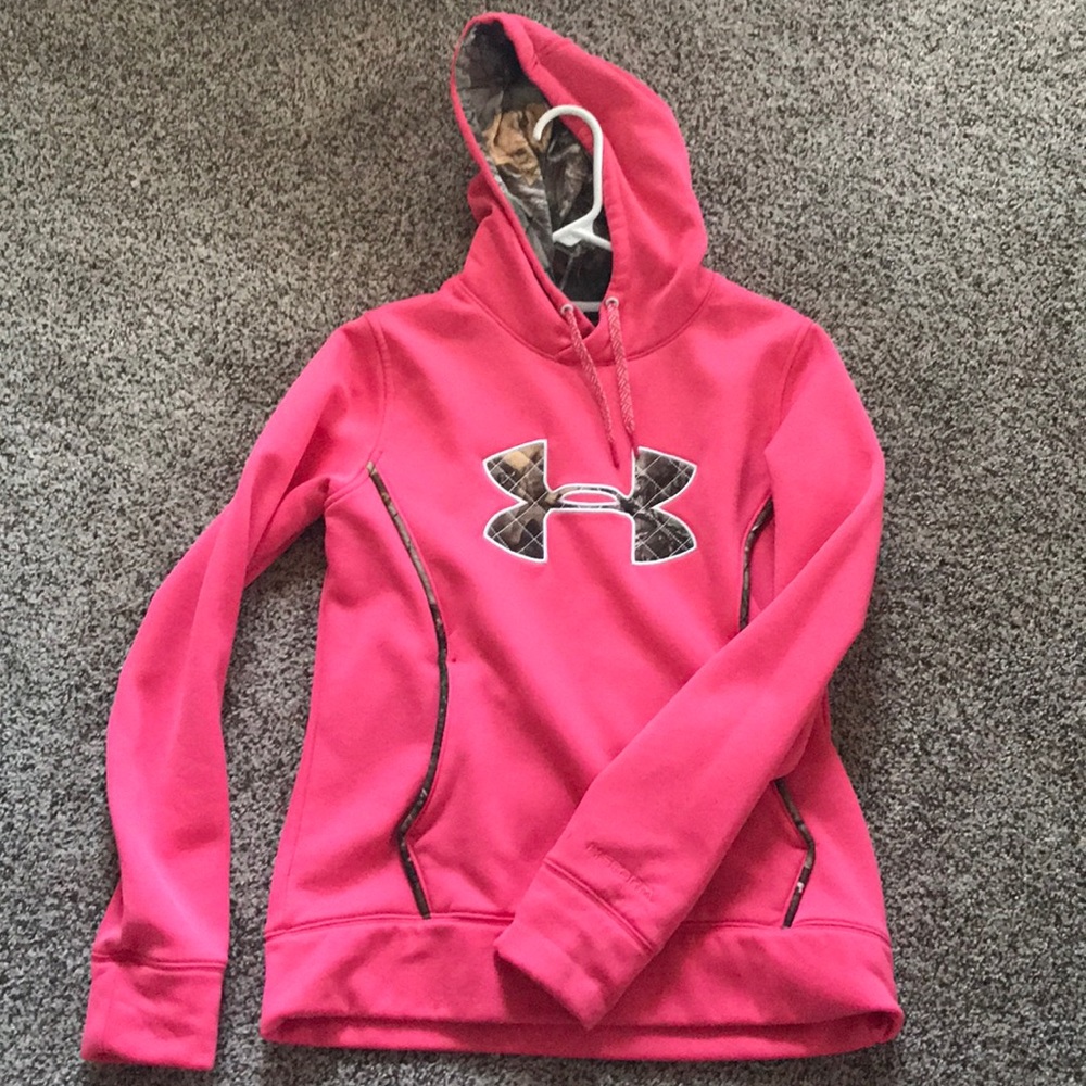 Under Armour pink and camp hoodie